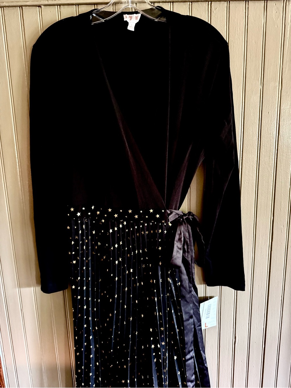 LuLaRoe DeAnne Black Maxi Dress with Gold Star Accents NWT